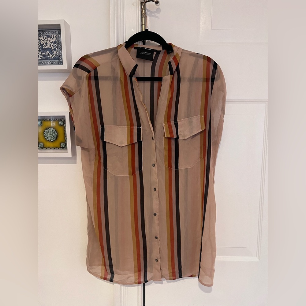 Scotch & Soda Striped Sheer Blouse